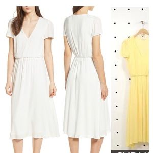 Wayf white midi dress small
